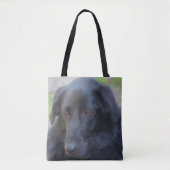 Zwarte Labrador Expressieve Ogen Hond Art Tote Bag (Voorkant)