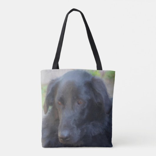 Zwarte Labrador Expressieve Ogen Hond Art Tote Bag (Achterkant)