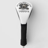 Zwarte Labrador  Golfheadcover (Voorkant)