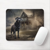 Zwarte Labrador Halloween Griezelen Muismat (Met muis)