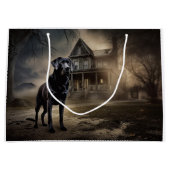 Zwarte Labrador Halloween Verschrikkelijk Groot Cadeauzakje (Voorkant)