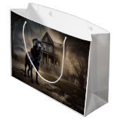 Zwarte Labrador Halloween Verschrikkelijk Groot Cadeauzakje (Achterkant Gekanteld)