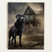 Zwarte Labrador Halloween Verschrikkelijk Planner (Voorkant)