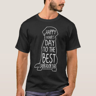 Zwarte labrador Happy Fathers Day voor beste lab-v T-shirt