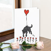 Zwarte Labrador hartballon dank u Feestdagen Kaart