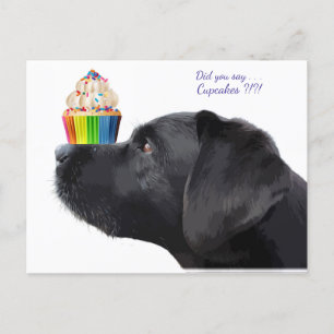 Zwarte Labrador - Heb je Cupcakes gezegd - Hondenl Briefkaart