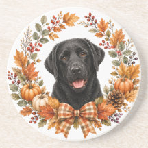 Zwarte Labrador Herfst Onderzetter