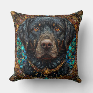 Zwarte labrador hond kussen