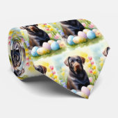 Zwarte labrador hond met paaseieren vakantie stropdas (Opgerold)