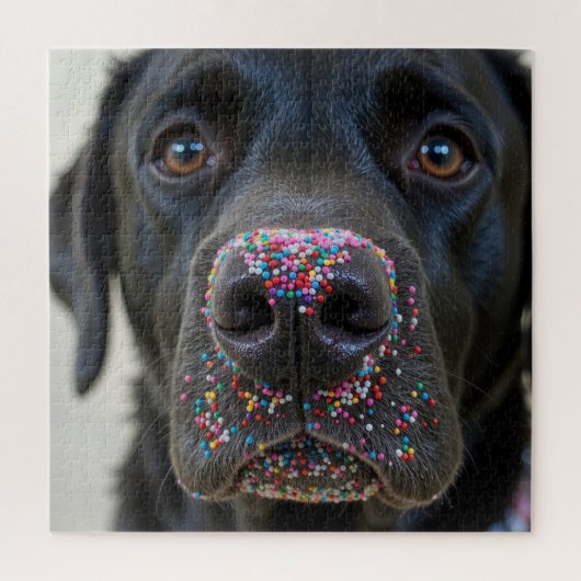 Zwarte Labrador Hond Met Spikkels Legpuzzel (Verticaal)