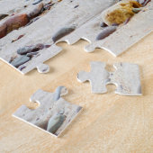 Zwarte labrador hond op het strand legpuzzel (Zijkant)