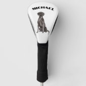 Zwarte Labrador hond persoonlijk Golfheadcover (Voorkant)