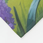 Zwarte Labrador Hond Spring Bloemen Schilderen Fleece Deken (Hoek)