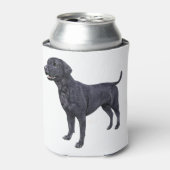 Zwarte labrador hond staande blikjeskoeler (Blikje Voorkant)