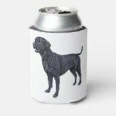 Zwarte labrador hond staande blikjeskoeler (Blikje Achterkant)