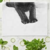 Zwarte labrador hondpuppy theedoek (Gevouwen)