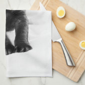 Zwarte labrador hondpuppy theedoek (Quarter Fold)