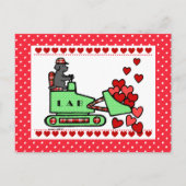 Zwarte labrador houdt je hart tegen briefkaart (Voorkant)