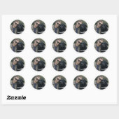 Zwarte Labrador Hulphond Samenwerking – Ronde Sticker (Vel)