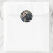 Zwarte Labrador Hulphond Samenwerking – Ronde Sticker (Tas)