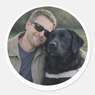 Zwarte Labrador Hulphond Samenwerking – Ronde Sticker
