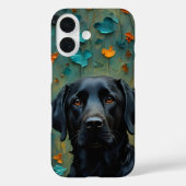 Zwarte labrador in bladeren Case-Mate iPhone case (Achterkant)