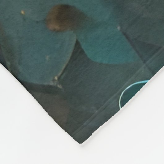 Zwarte labrador in bladeren fleece deken (Hoek)