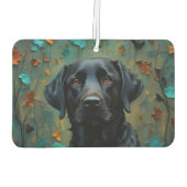 Zwarte labrador in bladeren luchtverfrisser (Achterkant)