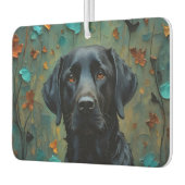 Zwarte labrador in bladeren luchtverfrisser (Links)