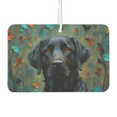 Zwarte labrador in bladeren luchtverfrisser (Voorkant)
