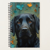 Zwarte labrador in bladeren planner (Voorkant)