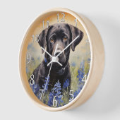 Zwarte Labrador in Bluebonnets (Hoek)
