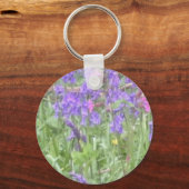 Zwarte labrador in een Bluebell Wood Sleutelhanger (Achterkant)