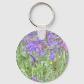 Zwarte labrador in een Bluebell Wood Sleutelhanger (Achterkant)