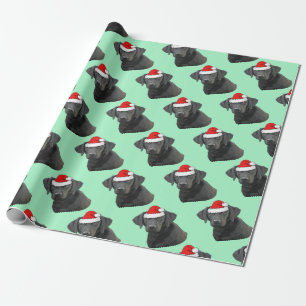 Zwarte labrador in een Santa Hat Coffee Cadeaupapier