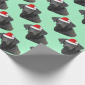 Zwarte labrador in een Santa Hat Coffee Cadeaupapier (Hoek)