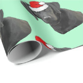 Zwarte labrador in een Santa Hat Coffee Cadeaupapier (Rol Hoek)