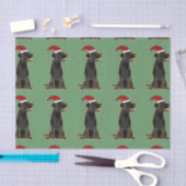 Zwarte labrador in kerstcadeaupapier voor kerstcad tissuepapier (Craft)
