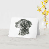 Zwarte Labrador Kaart (Gele Bloem)