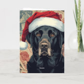 Zwarte labrador kerst feestdagen kaart (Achterkant)