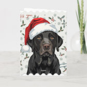 Zwarte labrador kerst feestdagen kaart (Achterkant)