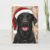 Zwarte labrador kerst feestdagen kaart (Achterkant)