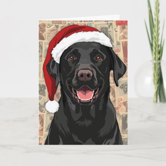 Zwarte labrador kerst feestdagen kaart (Voorkant)