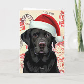 Zwarte labrador kerst feestdagen kaart (Achterkant)
