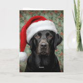 Zwarte labrador kerst feestdagen kaart (Achterkant)