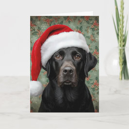 Zwarte labrador kerst feestdagen kaart