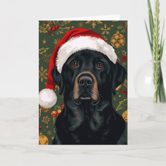 Zwarte labrador kerst feestdagen kaart (Voorkant)