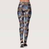 Zwarte Labrador Kerst Feestelijke Periode Leggings (Achterkant)