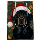 Zwarte labrador kerst medium cadeauzakje (Achterkant)