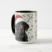 Zwarte labrador kerst  mok (Voorkant links)